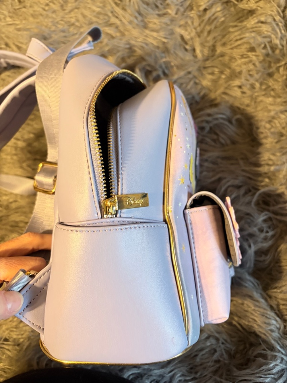 Danielle Nicole Lavender Rapunzel Fairy Tale Mini Backpack with Floral Appliqués - Picture 10 of 10